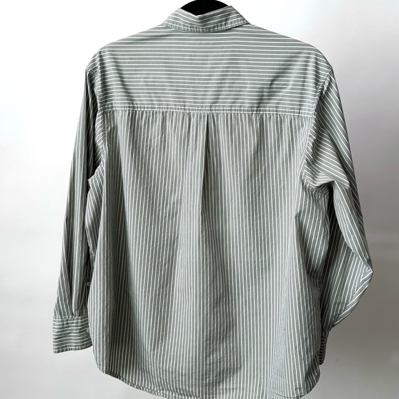 "THE BIG SHIRT" GAP GREEN STRIPED COTTON BUTTON DOWN Relaxed Fit Preppy- XS - Picture 9 of 9